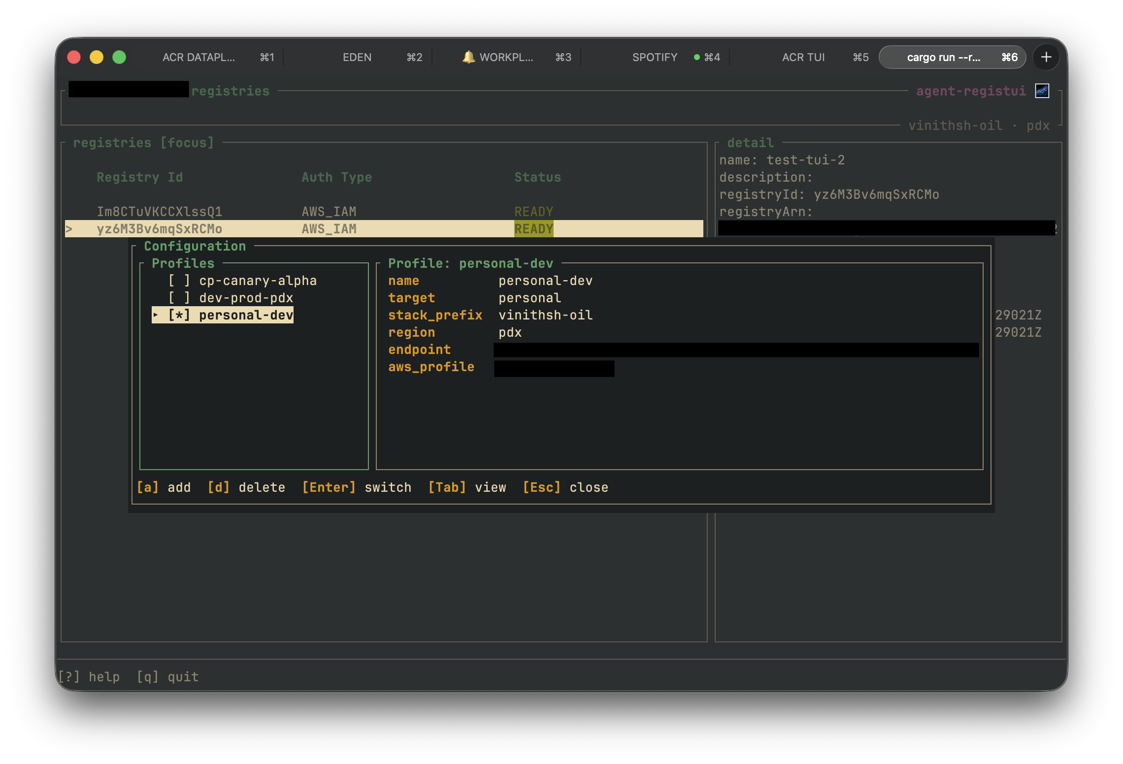 Config modal